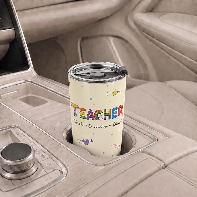 Teacher Appreciation Gifts Teacher Gift from Students Travel Tumbler 20 oz | Teacher Week Gift 20oz Insulated Tumbler for Thanksgiving Birthday Back to School Pre K Preschool Christmas Coffee Travel Mug