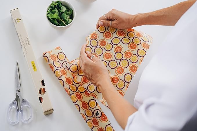 SUPERBEE Beeswax Wrap Roll, Reusable for Food, Wraps Rolls, Reusable Bees Paper for Wrapping Vegetables & Cheese, Bowl Covers and Sandwich Wrapping Paper, Roll XL - Passion