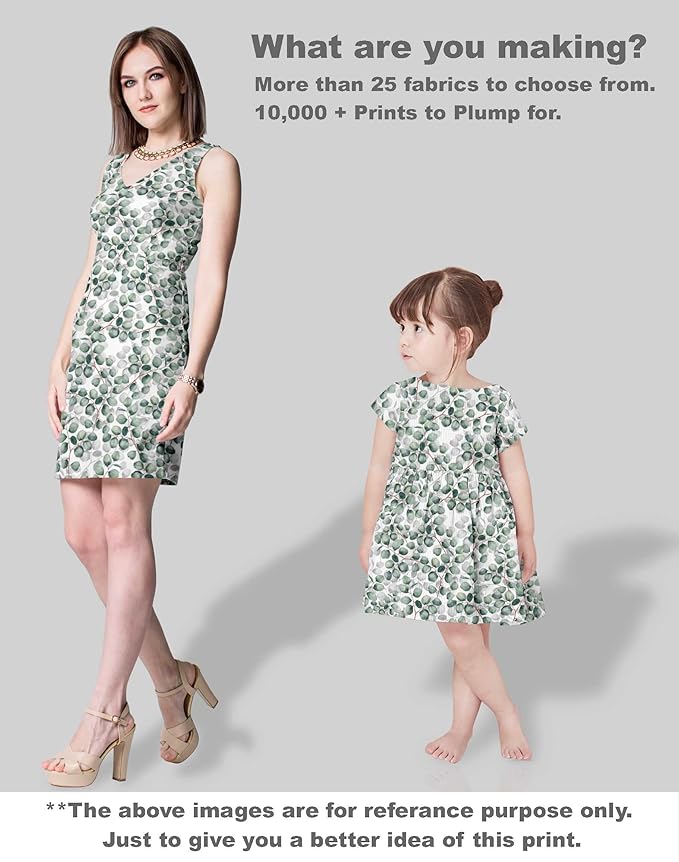 Soimoi Unstitched Crepe Fabric, 1 Yard - 42" Wide, Green - Leaves Print, Soft and Light Weight Fabric Material for Suits, Garments, Dresses and Accessories