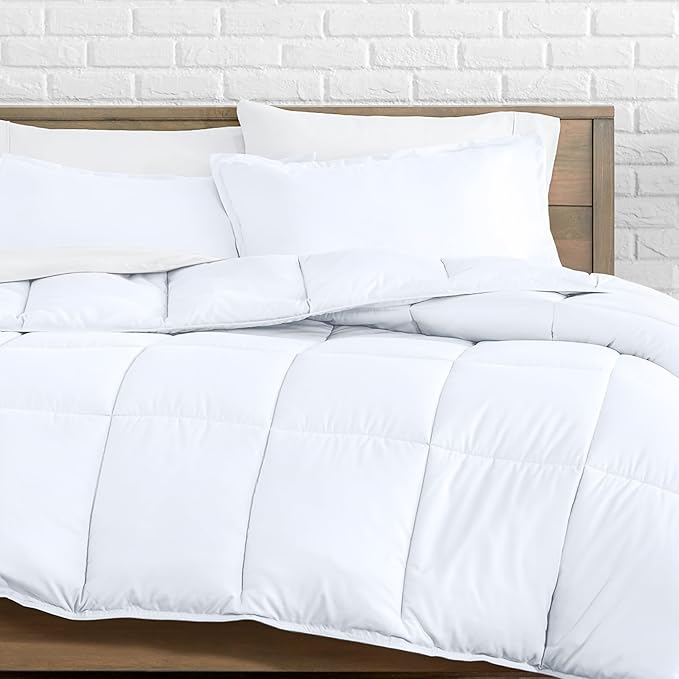 Bare Home Comforter Set - Queen Size - Ultra-Soft - Goose Down Alternative - Premium 1800 Series - All Season Warmth (Queen, White)