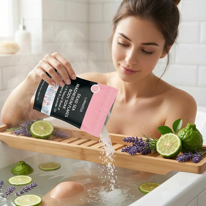 Pure Dead Sea Magnesium Flakes Clarity Soak – Relaxing & Replenishing 14oz Bath Soak –Infused with Natural Oils for Muscle Recovery