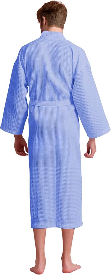 Soft Touch Linen Men's Cotton Waffle Bathrobe, Luxurious & Lightweight, Comfortable & Absorbent, Softness, Fast Dry,