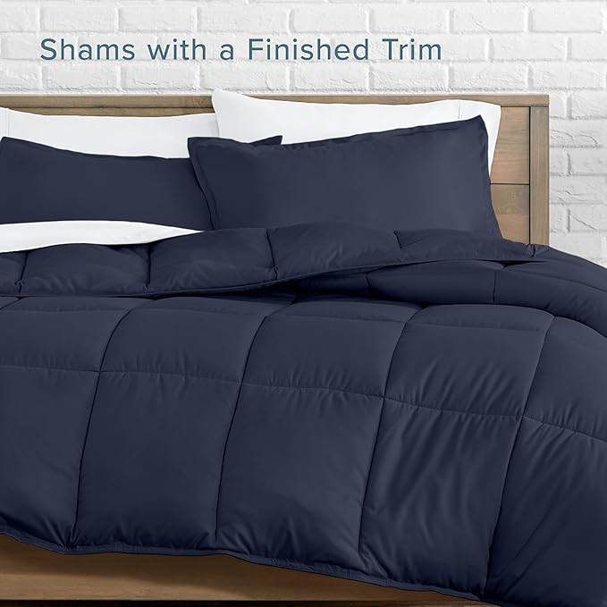 Bare Home Comforter Set - Queen Size - Ultra-Soft - Goose Down Alternative - Premium 1800 Series - All Season Warmth (Queen, Midnight)