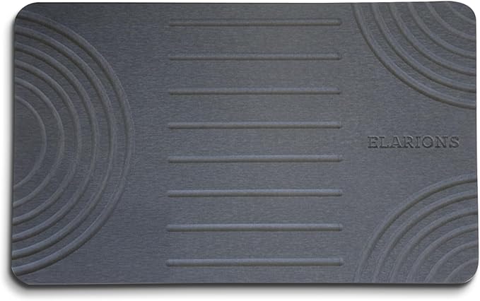 Large Diatomaceous Earth Stone Dish Drying Mat - 24" x 16" Quick Dry Non-Slip Food Grade Fast Absorbent Quartz-Enhanced Rapid Water Absorbing Countertop Mat For Dish Rack