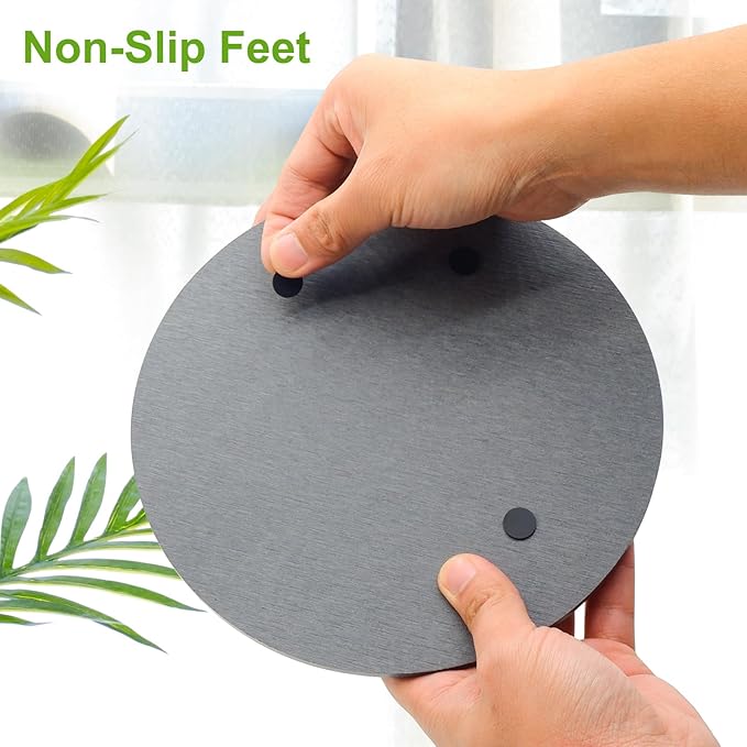 Diatomaceous Earth Plant Pot Saucers for Indoor & Outdoor, 2 Pack 6 inch, Round Plant Drip Trays, Plant Dish Pant Plate to Catch Water, Instant Drying Stone Drainage Tray