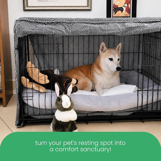Molly Mutt Rough Gem Dog Crate Cover, 100% Cotton Canvas Cover with 2 Roll-Up Panels, Ideal for Dog or Cat Crate, Durable, Washable, and Free of Harmful Chemicals, 30" x 21" x 24"