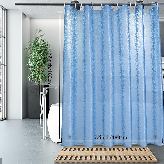 Shower Curtain Liner, Waterproof EVA 3D Shower Curtains with Duty Heavy Bottom Magnets and Rust Proof Grommets, Weighted Shower Liner for Shower Stall, Bathtubs