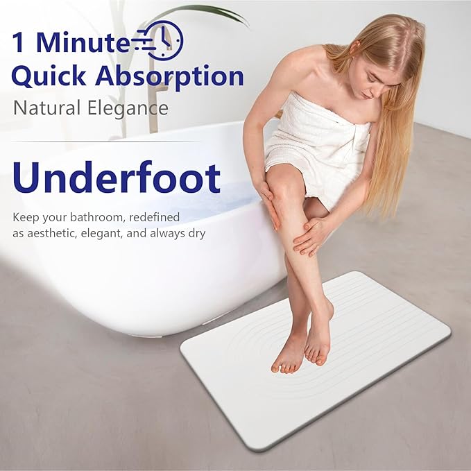 Fast Drying Stone Bath Mats for Bathroom, Non-Slip Diatomaceous Earth Bath Mat, Super Absorbent Bath Mat Stone Sand Arcana