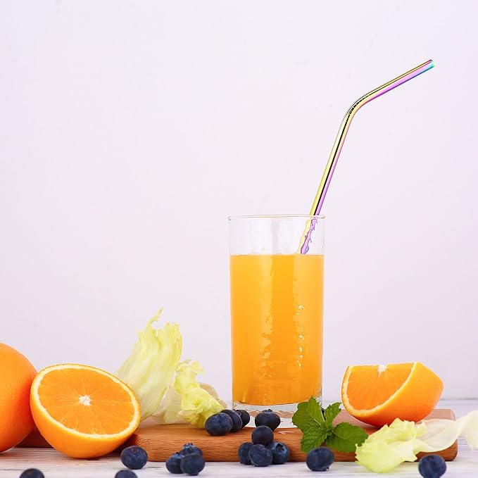 Stainless steel straws iridescence colors, Fits 20 oz Tumbler, Extra Long Reusable Ecofriendly