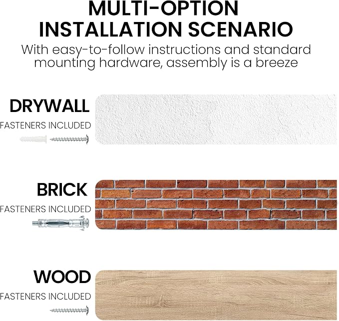 Floating Shelves for Wall, 60"x9.3" Rustic Solid Live-Edge Elm Wood Wall Shelves, Heavy-Duty Floating Shelves with Invisible Brackets for Living Room, Bedroom, and Kitchen, Natural Finish
