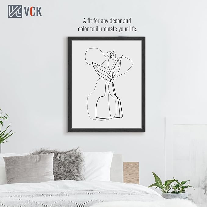 VCK 24x30 Poster Frame Solid Wood Black 3 Pack Picture Frames 24 x 30 Inches with Wall Mounting Hanging