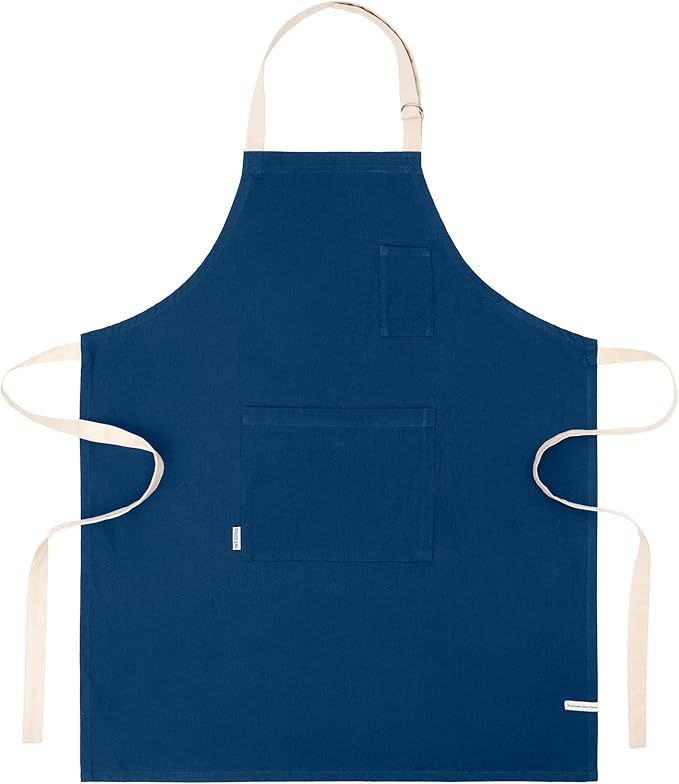 Cotton Canvas Apron for Women & Men – Adjustable Neck Strap & Waist Ties with Pockets