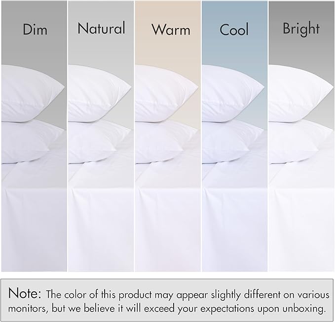 RUVANTI 100% Cotton Organic Percale Sheets Twin XL Size – Crisp Cooling Bed Sheets for Hot Sleepers, Deep Pocket 15”, Soft Peach Finish, Breathable & Durable Hotel-Style 3 Pcs, Bright White