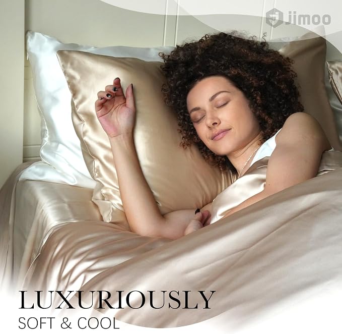 100% Mulberry Silk Pillowcase for Hair and Skin, 22 Momme Pure Natural Silk Pillow Case Both Sided with Zipper, Pillow Cover for Women Mom Men (White, King 20''×36'', 1 Pack)