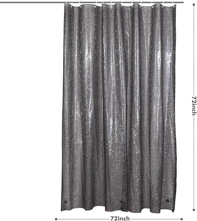 Waterproof Shower Curtain Liner EVA 8G - Rust-Proof Hooks, Heavy-Duty Magnets - Enhance Your Bathroom with Durability and Elegance