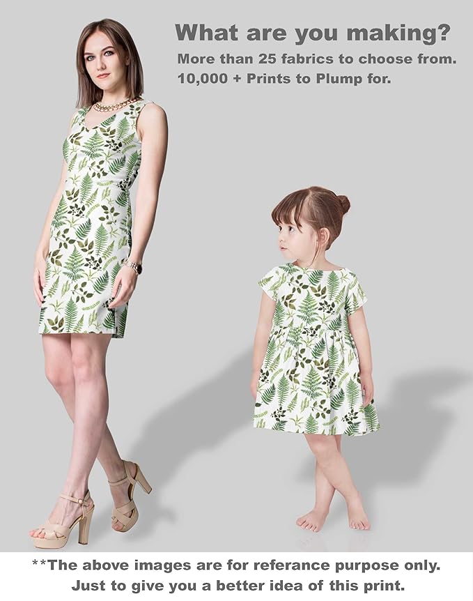Soimoi Lightweight Cotton Voile Fabric, Green - Leaves Print, Unstitched Material - 42 Inch Width, Ideal for Making Summer Dresses, Blouses, Lingerie, Sheer Curtains, Garment Linings, 1 Yard