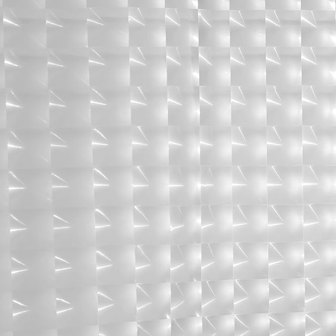 EVA Clear Shower Curtain, Water-Repellent Shower Curtain Liner with 3 Magnets for Bathroom, 72x72 Inches, Checkered