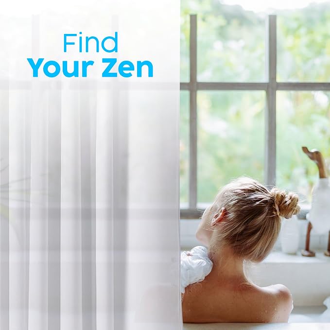 ZENO Frosted Shower Curtain Liner โ 72" x 72" Premium PEVA Liner with Rustproof Grommets & 3 Magnets โ Waterproof, Lightweight Bathroom Shower Curtain Set