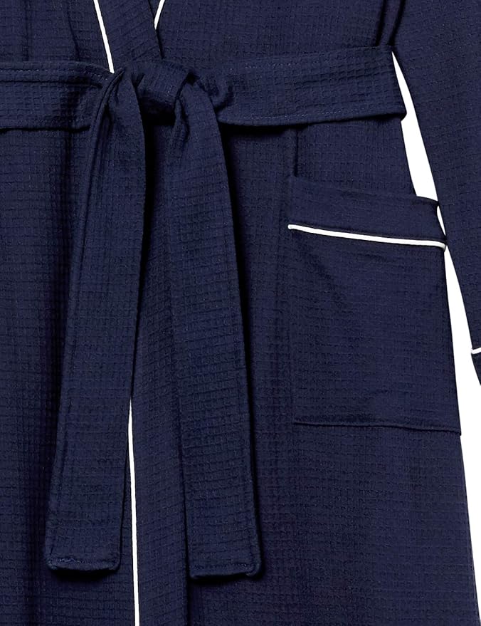 Amazon Essentials Women's Lightweight Waffle Full-Length Bath Robe with Pockets (Available in Plus Size)