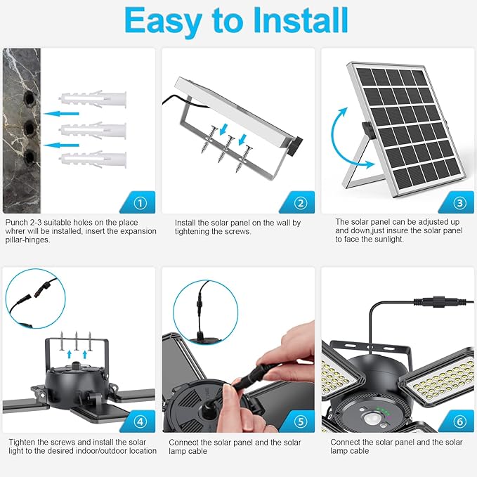 Latband Solar Pendant Light Outdoor Indoor Solar Powered Motion Sensor Shed Light,144LED 1200LM Daytime Work with 5 Lighting Modes Remote Control 4 Heads IP65 Waterproof for Garage Gazebo Barn