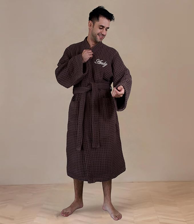 Luxury Organic Japanese Cotton Hotel & Spa Waffle Bathrobe for Men and Women (Hooded/Kimono)