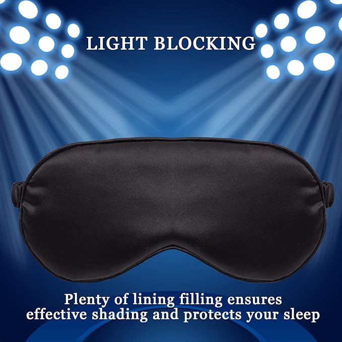 LERSVICVIL Sleep Mask 4 Pack Silk Eye Cover Soft Satin Blindfold Elastic Strap Night Eyeshade Travel Nap for Women Men