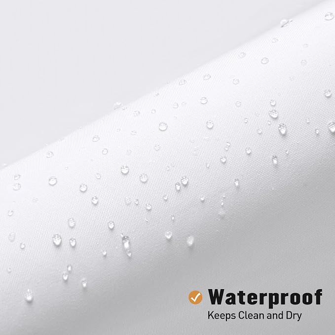 MitoVilla Water Repellent Cloth Shower Liner 54x78 White, Tall Ceiling Stall Size with Metal Grommets, Machine Washable Hotel Quality Fabric for Stand-Up Enclosure