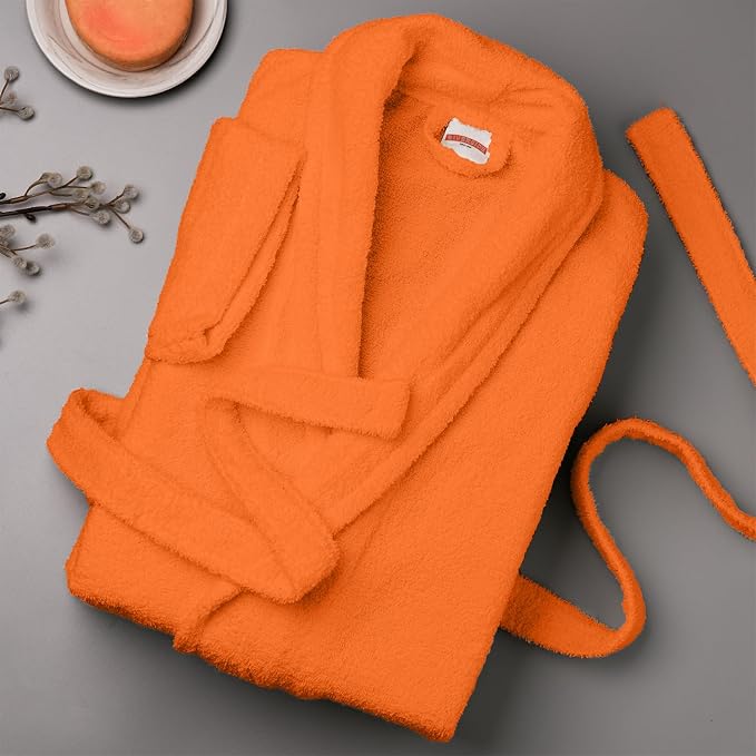 RIVERSIDE Premium 100% Cotton Terry Bathrobe For Women and Men - Soft Towel Robes with Shawl Collar Ajdustable Belt & Pockets