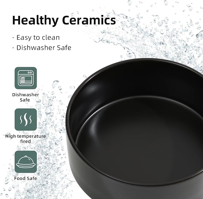 Havniva 8.3” Ceramic Dog Bowls, Dog Food and Water Bowl for Large Dogs, Durable Dog Water Bowl with Non-Slip Rubber Base Large Capacity Pet Feeding Bowl