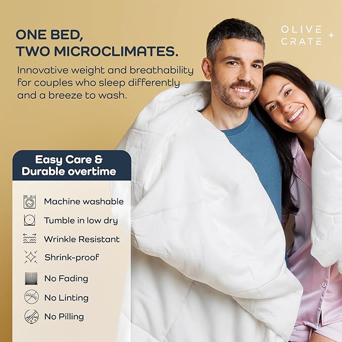 Olive + Crate 100% Viscose derived from Bamboo Comforter Outer Shell - Extra Thicker and Heavier King Size - Cooling Blanket, Hypoallergenic & Moisture Wicking Bedding - Winter Comforter (102"x90")