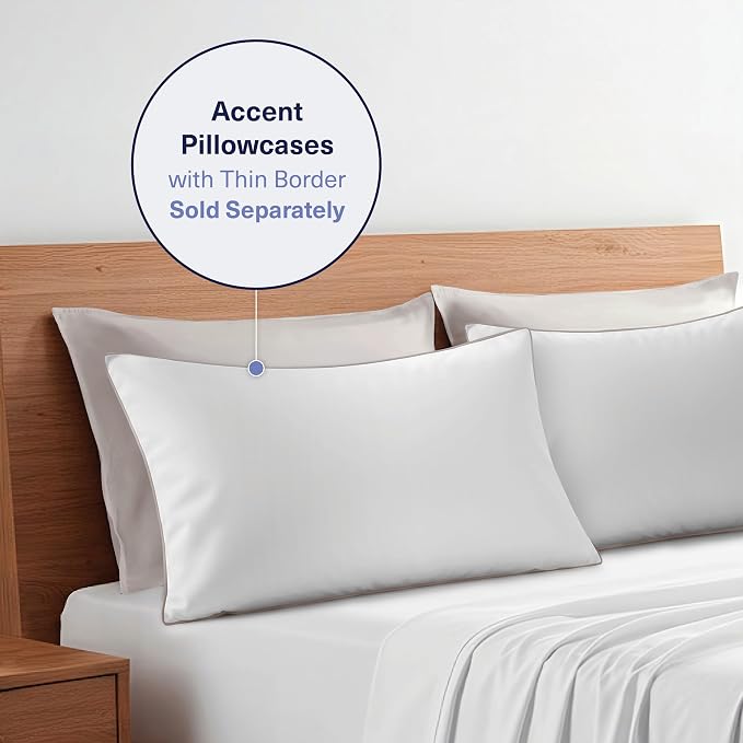 Kickoff Viscose Bamboo Pillowcase, Standard, Set of 2, 100% Organic Hidden Zippered Viscose Bamboo Pillow Case Standard Size, Cooling Pillow Cover for Hot Sleepers (20"x26", Dove Grey)