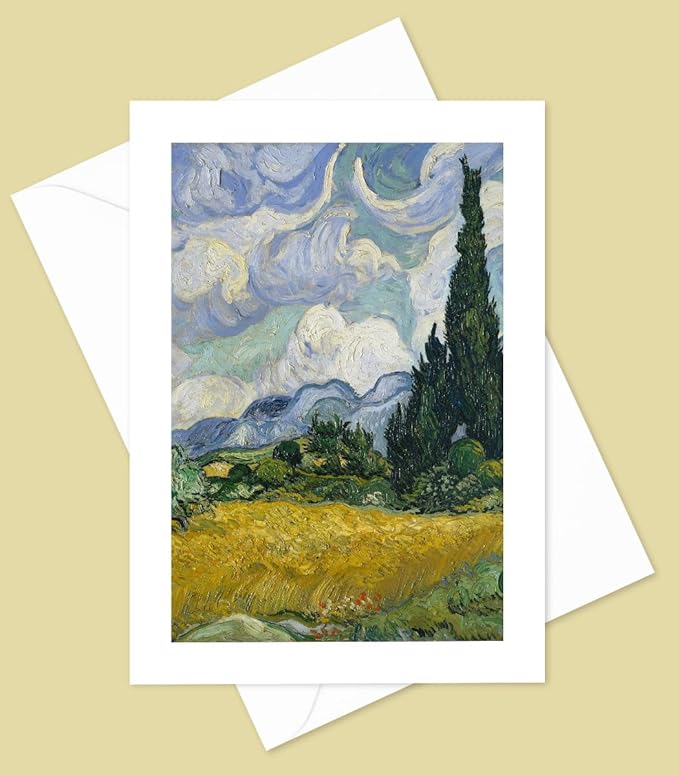 Van Gogh Greeting Cards - Set of 10 All Occasion 5x7 Note Cards with Envelopes. Blank Inside. Assorted Famous Works of Vincent Van Gogh