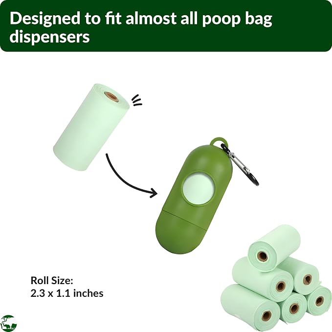 100% Compostable & Biodegradable Dog Poop Bags Leak-Proof and Extra Thick Light Green Dog Bags Pet Waste Bags for Big and Small Dogs - Unscented - Planet4Life (Pack of 240)