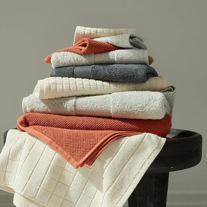 Organic Cotton Textured Towels - Terracotta - 2 Bath Towels