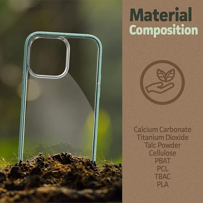 ENCASED Planet Eco Case, Designed for iPhone 14 - Earth Friendly 100% Biodegradable Compostable Bio Case and Packaging (Sage Green)