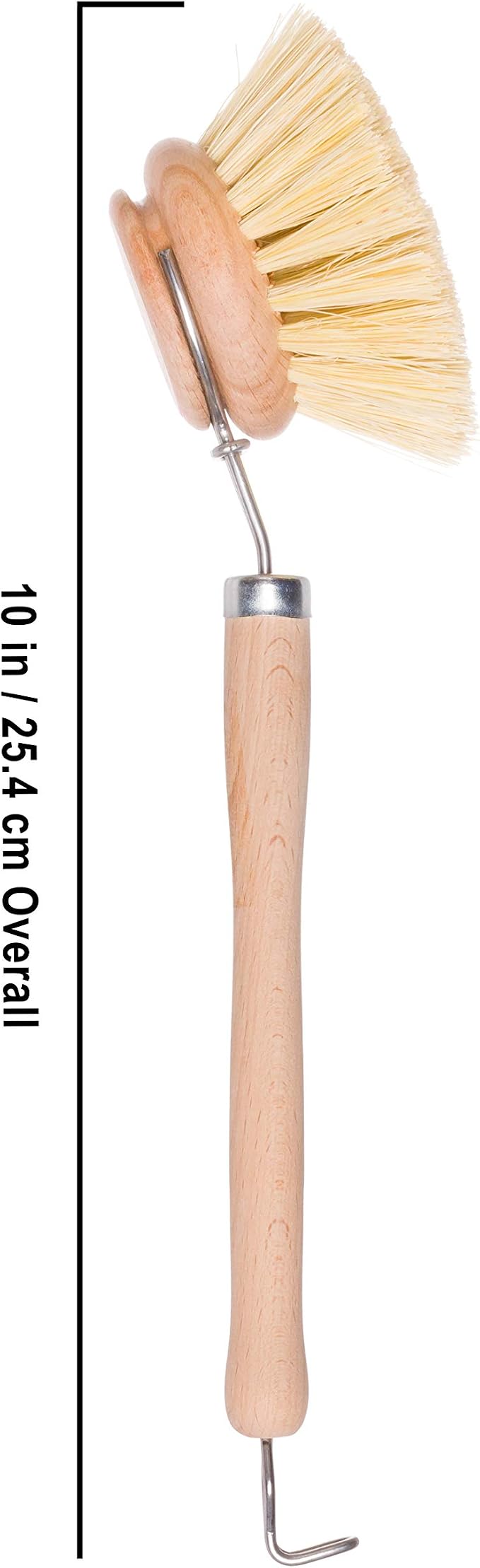 Redecker Dish Brush, Tampico Fiber, 2 Inch Round, 2 Pack – Wooden Dish Scrub Brushes for Dishes & Cookware, Untreated Beechwood, Made in Germany