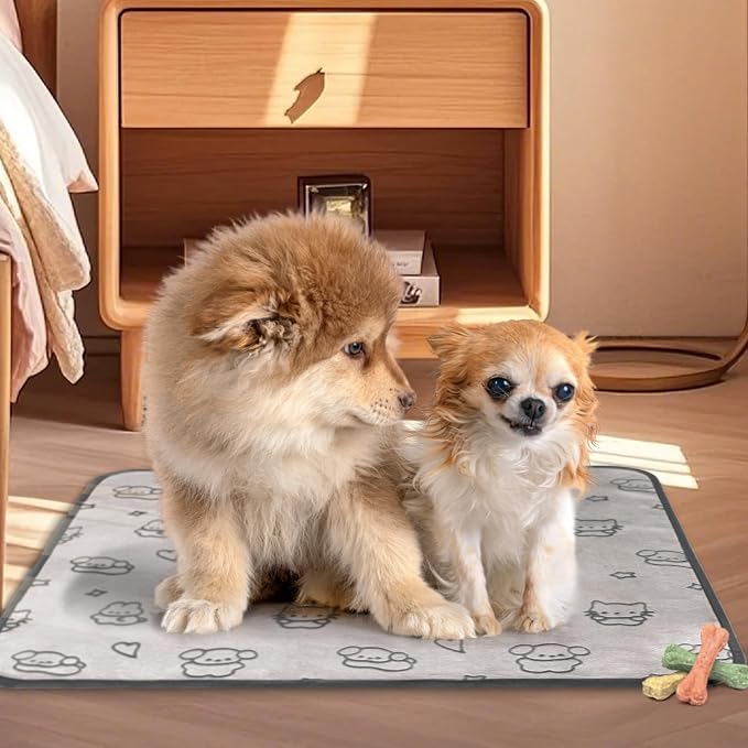 Qeils Reusable Puppy Pads, 2 Pack Washable Pee Pads for Dogs, Waterproof Non Slip Wee Wee pad, Absorbent and Leakproof Training Mats for Potty, Crate, Playpen, Bed, Sofa, 18"x 24"