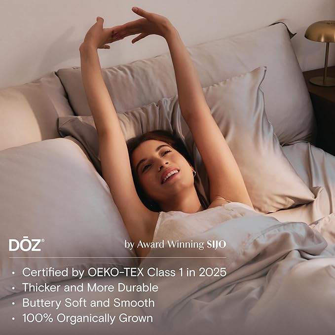 DOZ Sheet Set, 100% Viscose derived from Bamboo, Organically Grown, Buttery Soft, Cooling Sheets, High GSM, Deep Pockets - 2 Piece - 1 Pillowcase 1 Fitted Sheet (Teal, Twin)