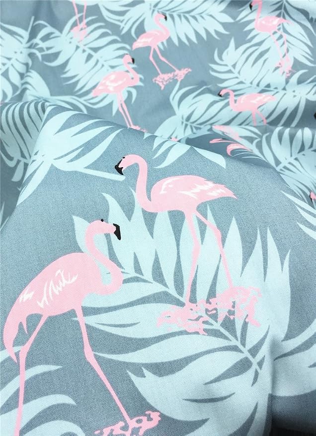 TAOSON Cotton Body Pillow Cover, Dark Grey Flamingos, 21"x54" | 100% Cotton, 300 Thread Count, Zipper Closure, Cover Only No Insert, Fits 20x54