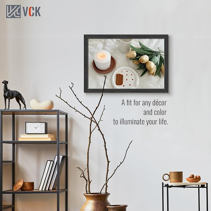 VCK 16x24 Poster Frame Solid Wood black 3 Pack Picture Frames 24 x 16 Inches with Wall Mounting Hanging