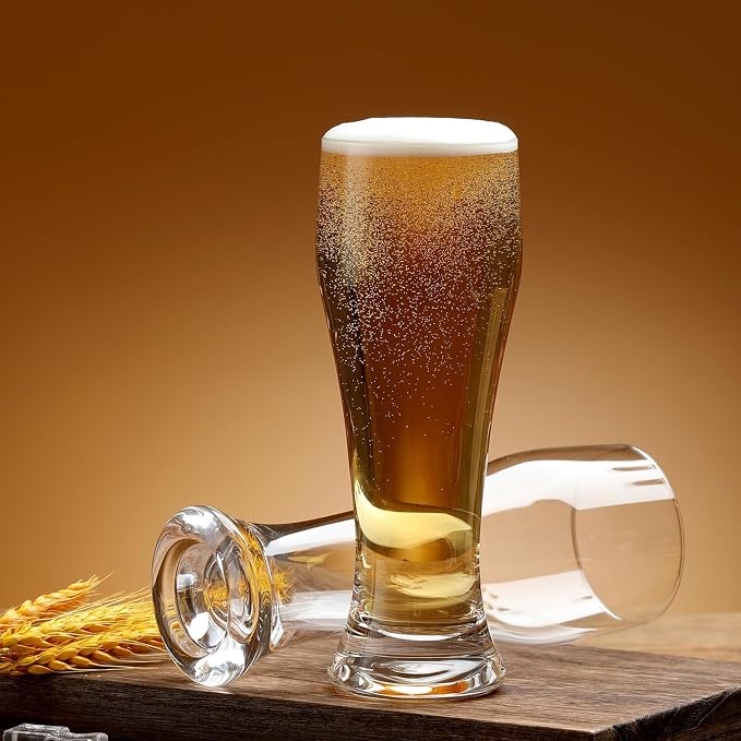 Wlasss Beer Glasses Set of 6,15 oz Glasses Drinking Set, Craft Pint Glasses for Freezer Supply Aroma Retention, Tall Beer Mug and Glassware,Unique Gifts for Christmas