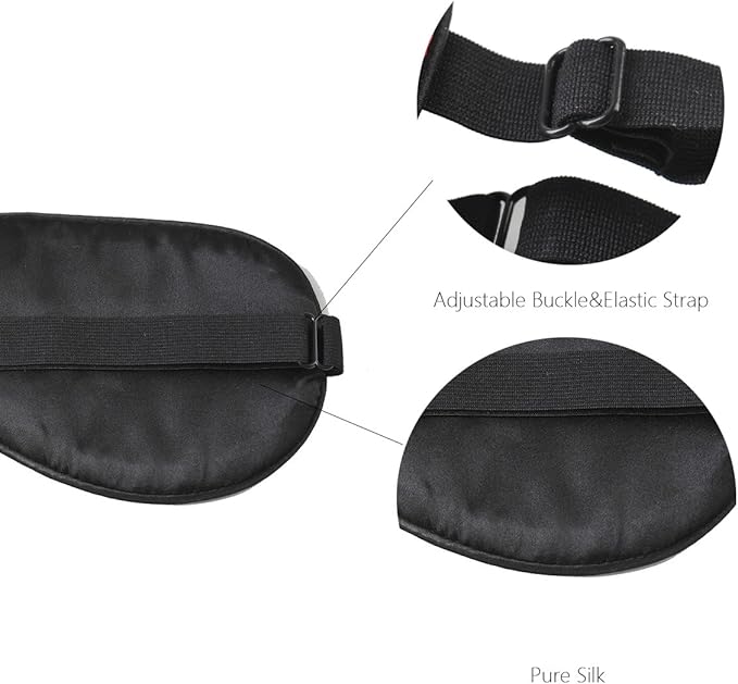 100% Mulberry Silk Sleep Mask, Natural Sleeping Mask for Men & Women, Super Soft Eye Mask for Sleeping with Free Ear Plugs(Fuck Off) (Fuck Off, M)