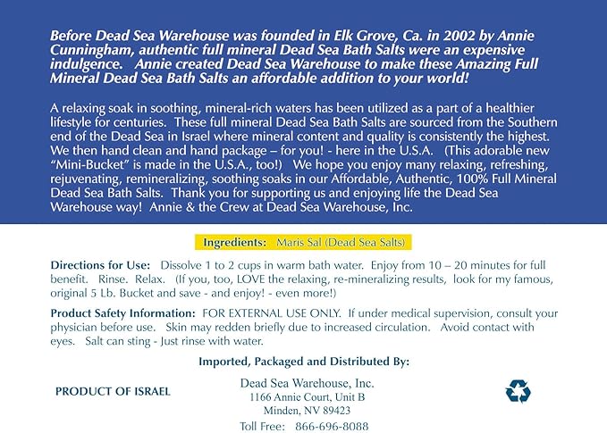 Dead Sea Warehouse – 100% Dead Sea Mineral Bath Salts – Great for Soothing Muscles Aches, Relaxation, Alleviate Skin Issues - Unscented - 2lbs (Pack of 1)
