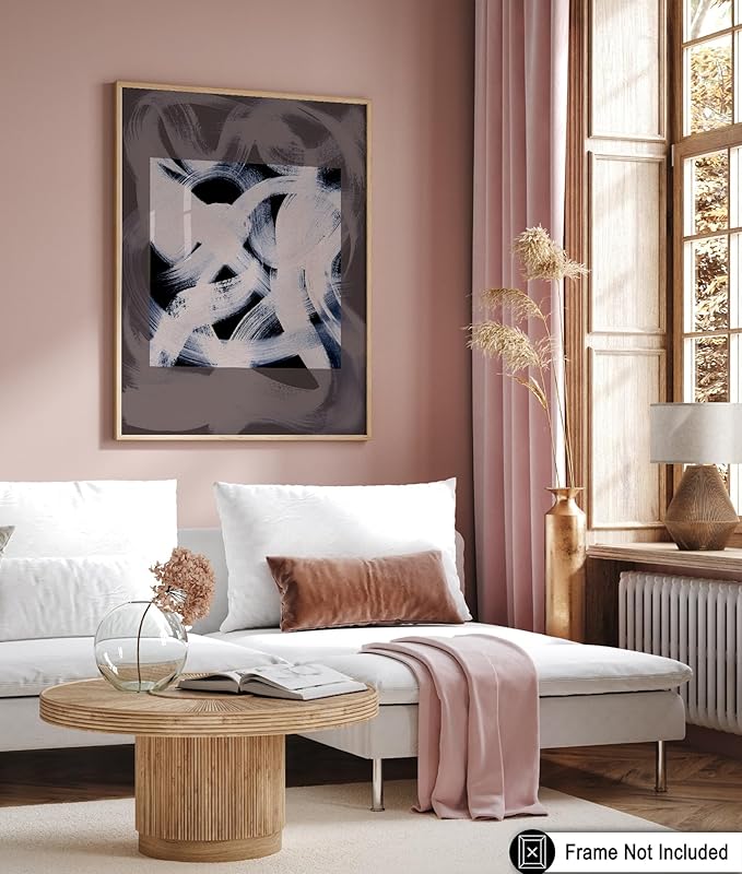 Monem Art Monochrome Abstract Brushstroke Painting Print - Modern Minimalist Graphic Art Poster - Wall Decor for Living Room, Bedroom or Office - 16x20 Unframed Wall Art by Mareike Bohmer