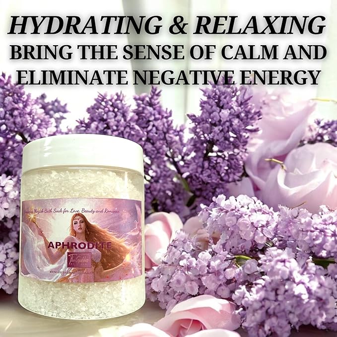 Aphrodite Bath Salts – 12 oz Dead Sea Salt Bath Soak for Love, Self Care, Spiritual Cleansing & Ritual Use