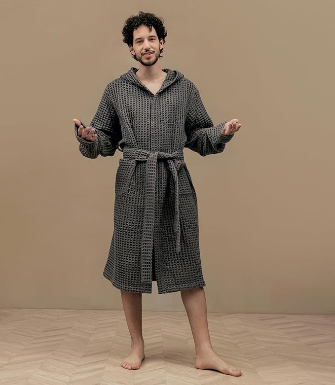 Luxury Organic Japanese Cotton Hotel & Spa Waffle Bathrobe for Men and Women (Hooded/Kimono)