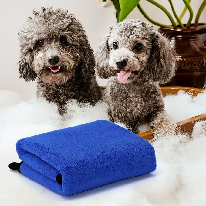 2 Pcs Dog Towels for Drying Dogs Super Absorbent Dog Bath Towel Microfiber Puppy Drying Towel Soft Dog Blanket Quick Dry Pet Grooming Towels for Large Medium Small Dogs