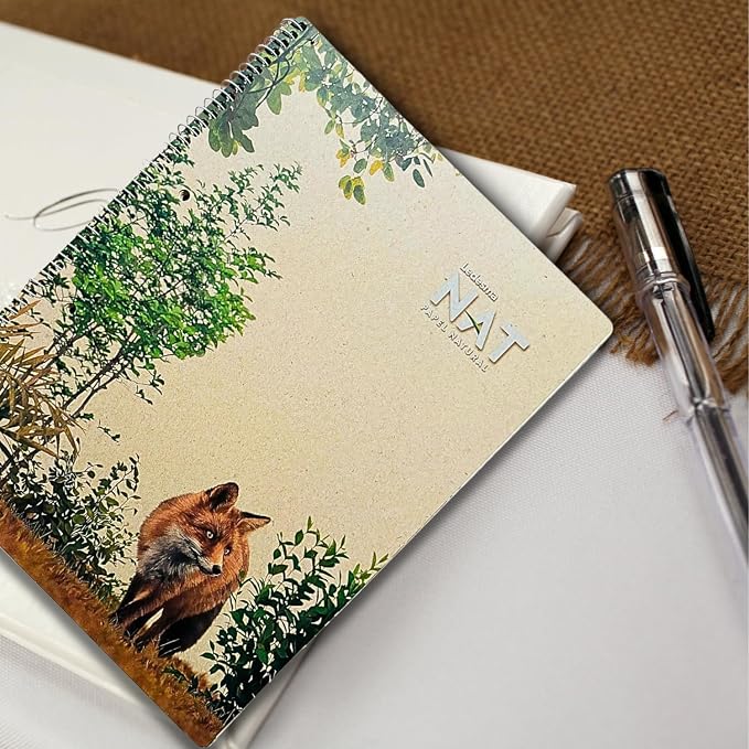 Spiral Lined Notepad with Perforated Edges - 8.7x11.5 Inches, No Tree Used, Sugarcane Fiber - Unbleached, Assorted Covers for School, Office & Writing (5 Pack)