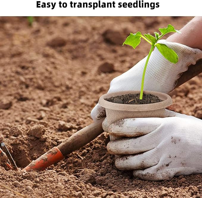 30 Pcs Peat Pots for Seedlings, 4.33 inch Biodegradable Seed Nursery Pot with Drainage Holes, Seedling Pots Include 20 Labels