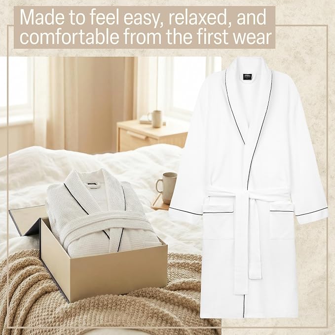 Get Trend Waffle Robes for Women S-2XL, Lightweight Soft Bathrobes, Cozy Loungewear House Coat for Spa, Shower & Hotel